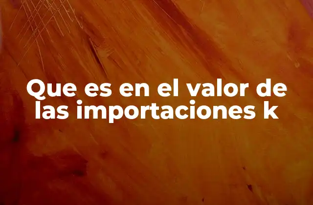 Que es en el Valor de las Importaciones K