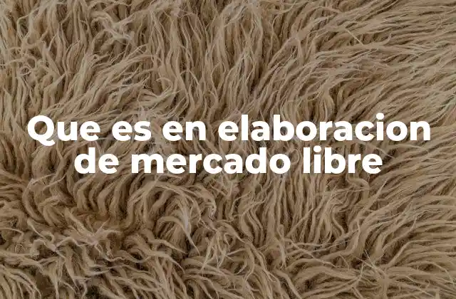 Que es en Elaboracion de Mercado Libre