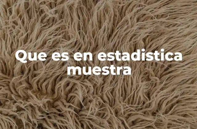 Que es en Estadistica Muestra