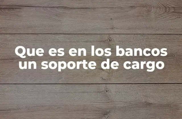 Que es en los Bancos un Soporte de Cargo