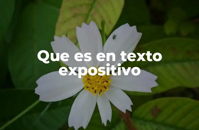 Que es en Texto Expositivo