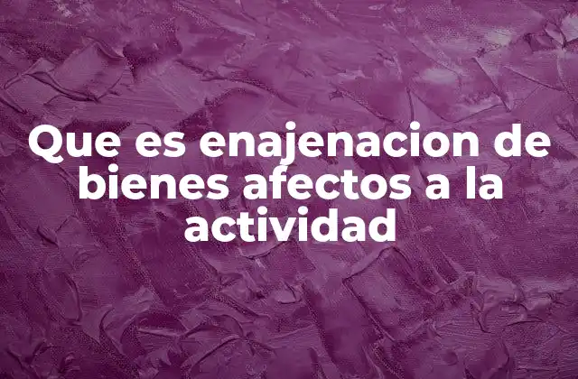 Que es Enajenacion de Bienes Afectos a la Actividad