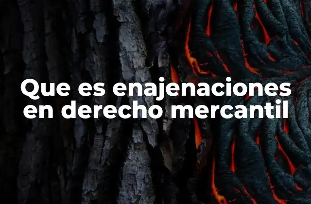 Que es Enajenaciones en Derecho Mercantil