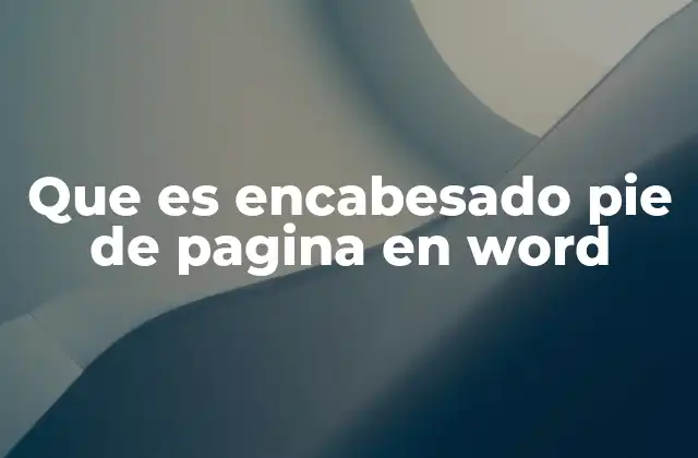 Que es Encabesado Pie de Pagina en Word