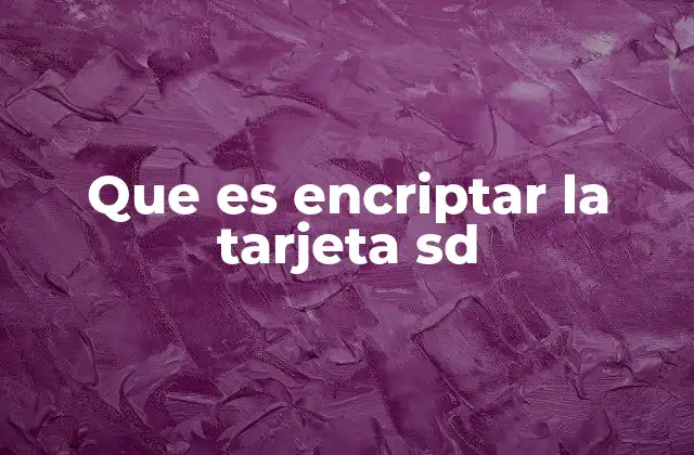 Que es Encriptar la Tarjeta Sd