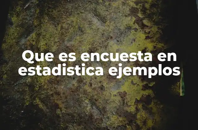 Que es Encuesta en Estadistica Ejemplos