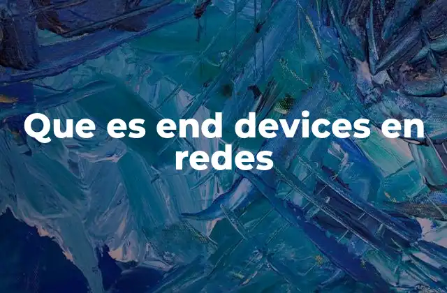Que es End Devices en Redes