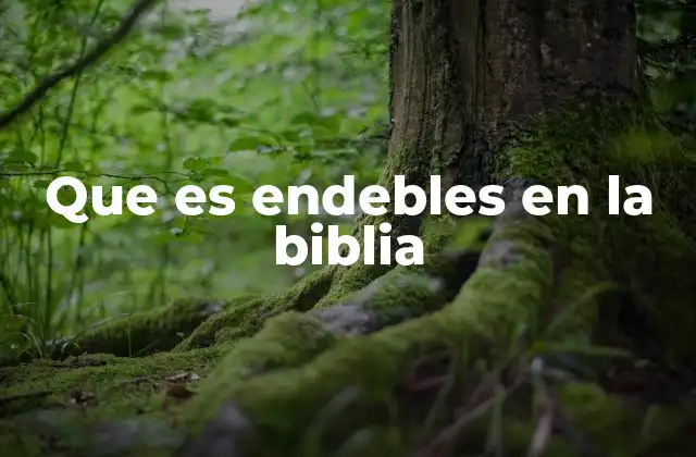 Que es Endebles en la Biblia
