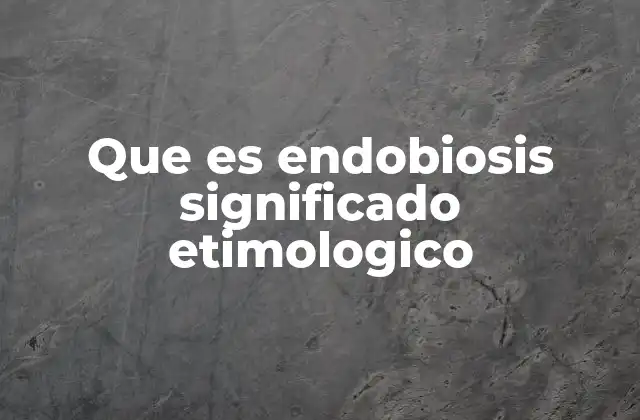 Que es Endobiosis Significado Etimologico