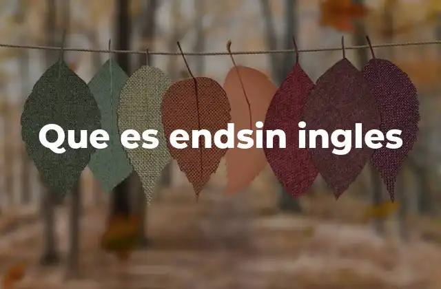 Que es Endsin Ingles