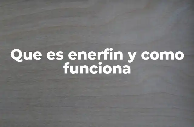 Que es Enerfin y como Funciona
