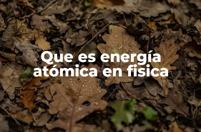 Que es Energía Atómica en Fisica