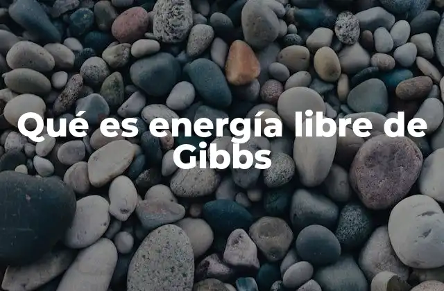 Qué es Energía Libre de Gibbs