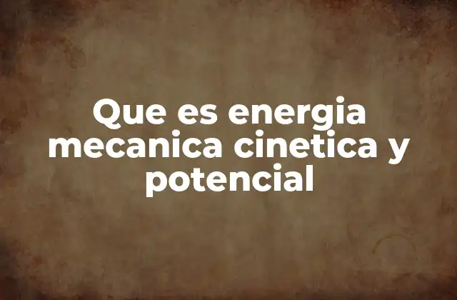 Que es Energia Mecanica Cinetica y Potencial