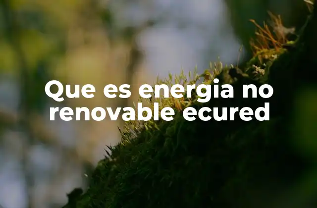 Que es Energia No Renovable Ecured