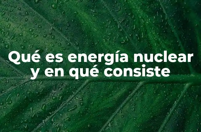 Qué es Energía Nuclear y en Qué Consiste