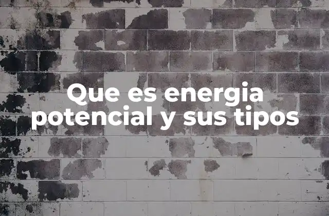 Que es Energia Potencial y Sus Tipos