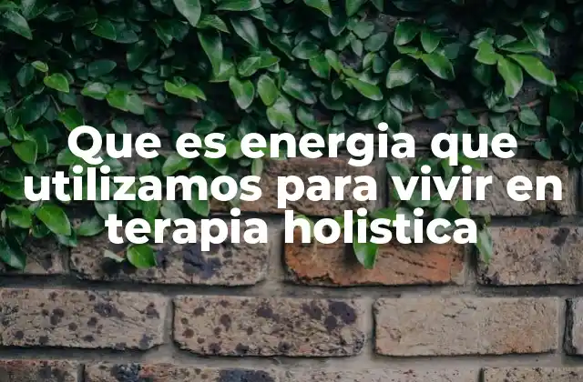 Que es Energia que Utilizamos para Vivir en Terapia Holistica