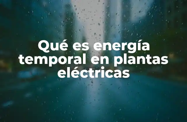 Qué es Energía Temporal en Plantas Eléctricas