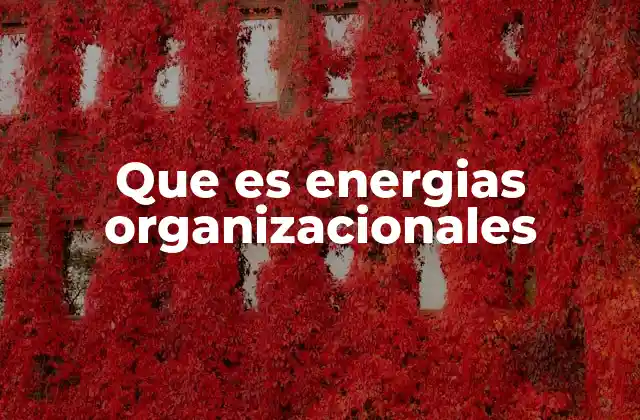 Que es Energias Organizacionales