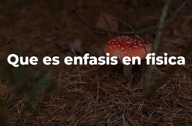 Que es Enfasis en Fisica