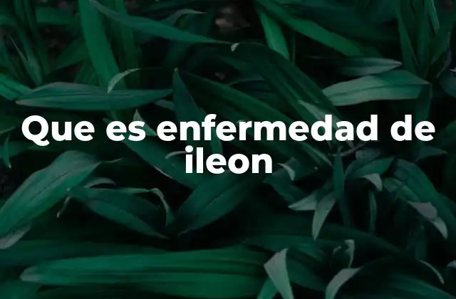 Que es Enfermedad de Ileon