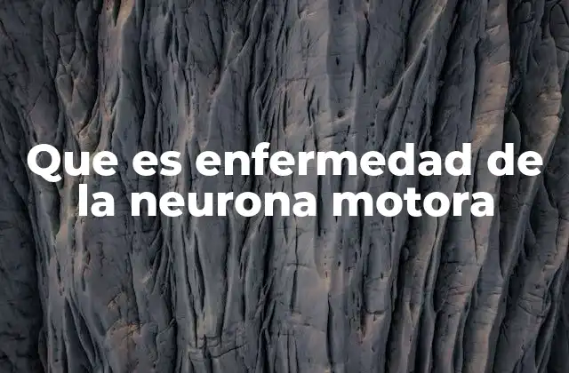 Que es Enfermedad de la Neurona Motora