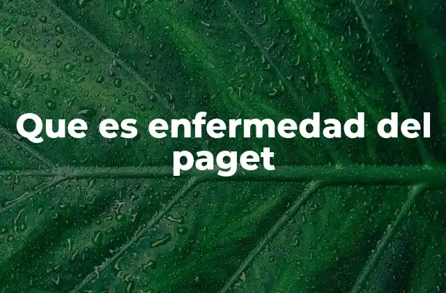 Que es Enfermedad Del Paget
