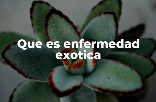 Que es Enfermedad Exotica