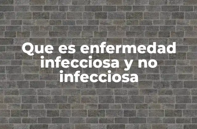 Que es Enfermedad Infecciosa y No Infecciosa