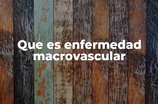 Que es Enfermedad Macrovascular