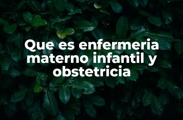 Que es Enfermeria Materno Infantil y Obstetricia