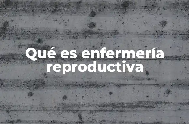Qué es Enfermería Reproductiva