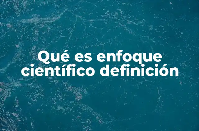 Qué es Enfoque Científico Definición