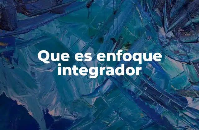 Que es Enfoque Integrador