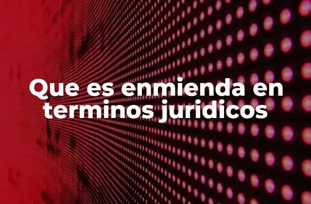 Que es Enmienda en Terminos Juridicos