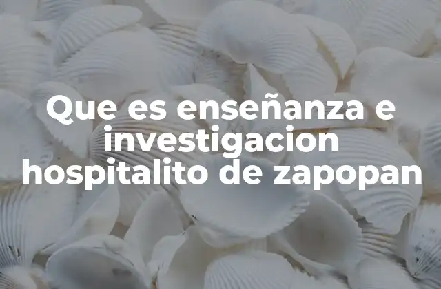 Que es Enseñanza e Investigacion Hospitalito de Zapopan