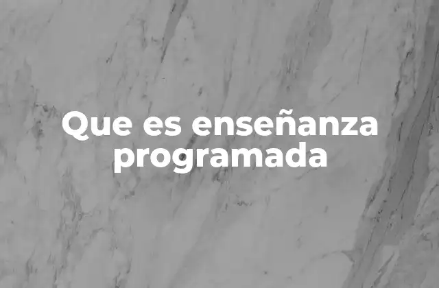 Que es Enseñanza Programada