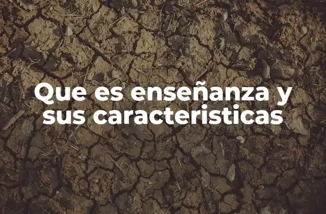 Que es Enseñanza y Sus Caracteristicas