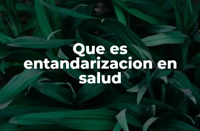 Que es Entandarizacion en Salud