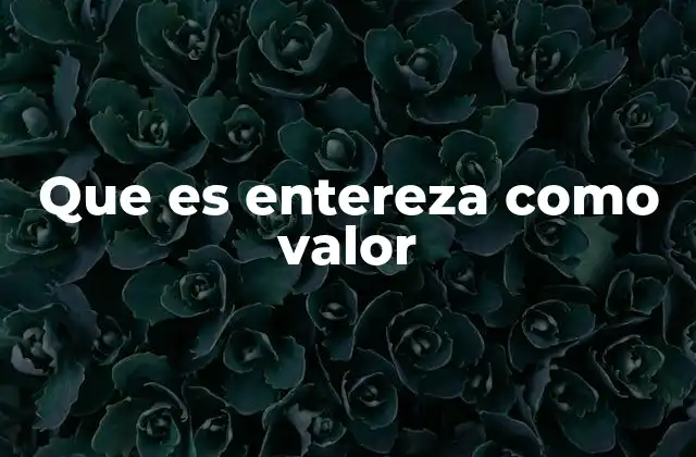 Que es Entereza como Valor