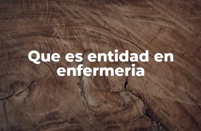 Que es Entidad en Enfermeria