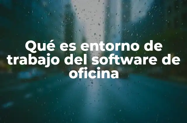 Qué es Entorno de Trabajo Del Software de Oficina