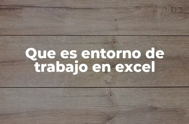 Que es Entorno de Trabajo en Excel