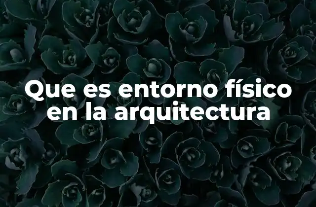 Que es Entorno Físico en la Arquitectura