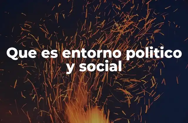 Que es Entorno Politico y Social
