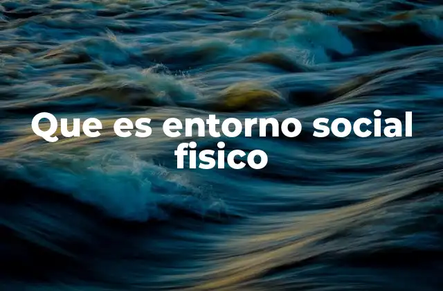 Que es Entorno Social Fisico