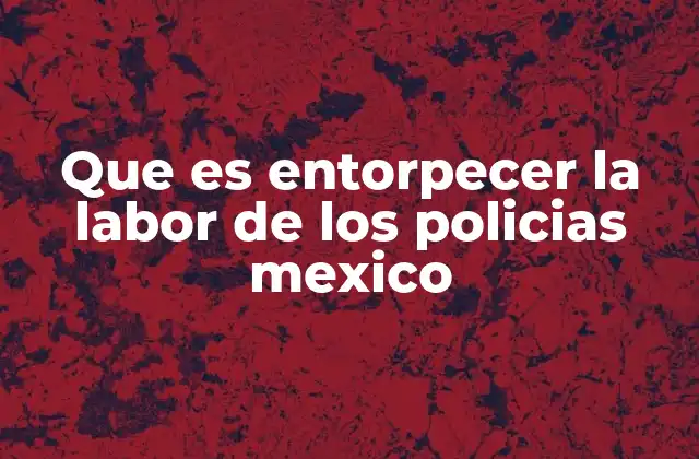 Que es Entorpecer la Labor de los Policias Mexico