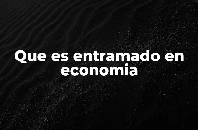Que es Entramado en Economia