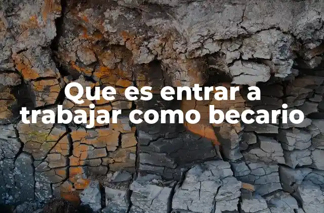 Que es Entrar a Trabajar como Becario